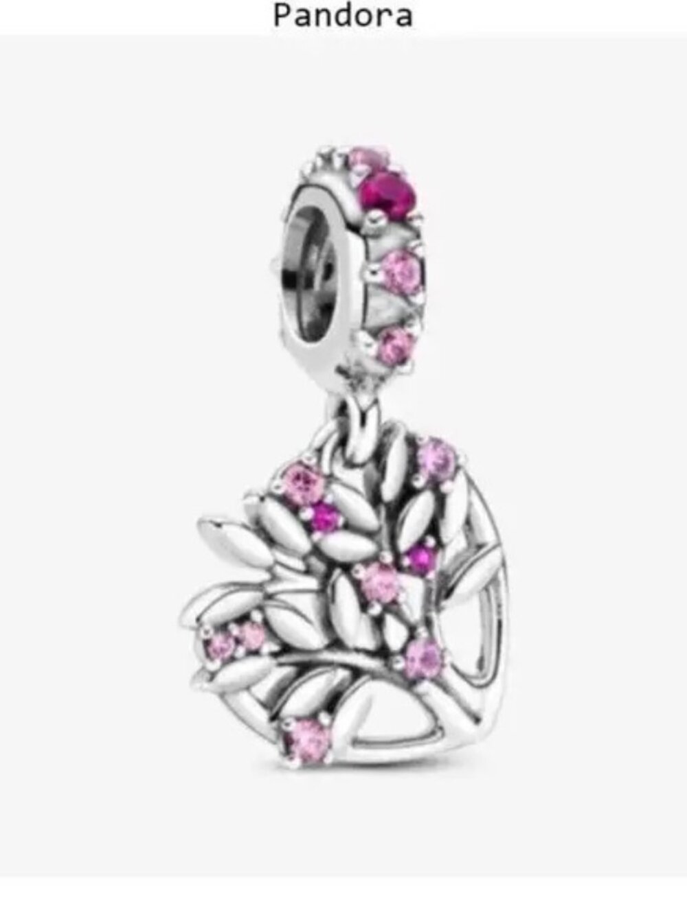 Pandora Pink Heart Family Tree Dangle Charm